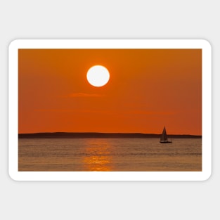 Sailing at sunset Sticker